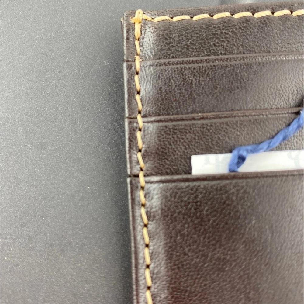 Dooney & Bourke T’Moro Brown Leather Card Holder Sample. Great stocking stuffer! - Picture 9 of 10